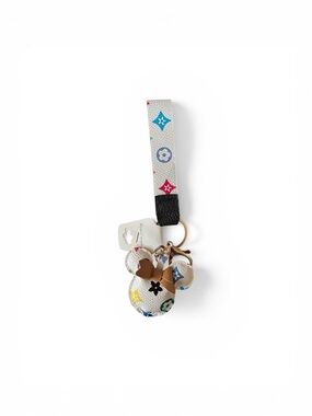 Designer-Inspired White Multicolor Mickey Keychain Strap